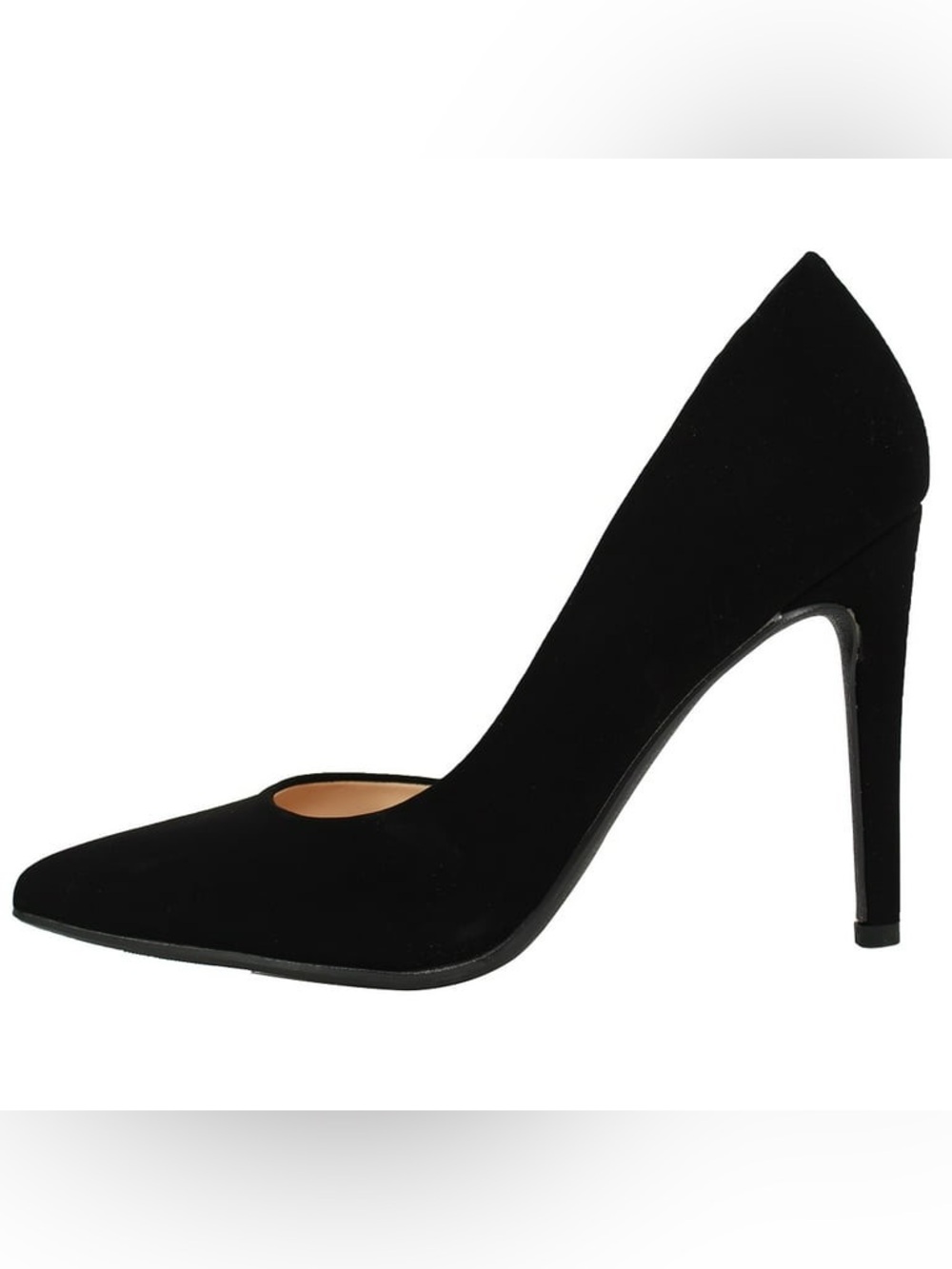 Delicious Black Pointed-Toe Stiletto Suade Heels - Picture 4 of 12